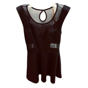 BLACK mini  sleeveless style dress with Mesh accents never worn